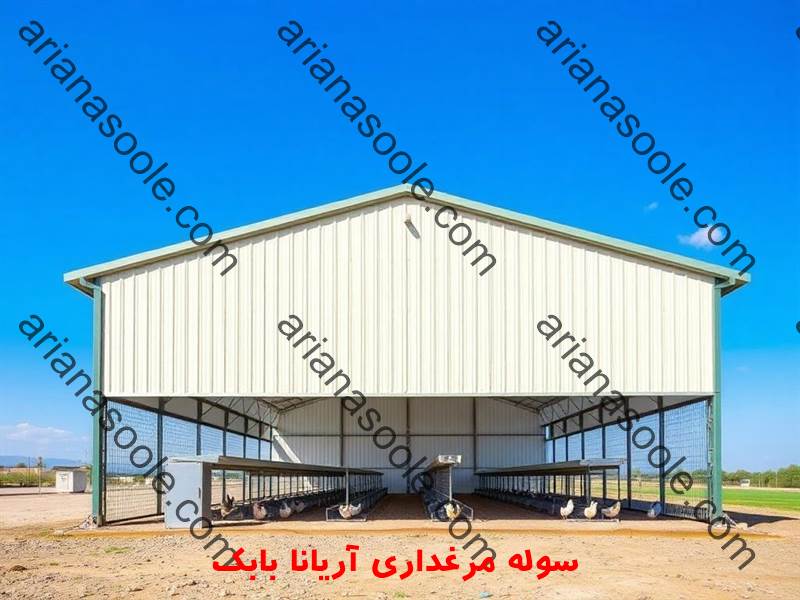 Large metal shed for industrial poultry farming