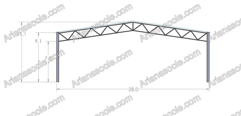 Building a column-free truss shed with open space for a large warehouse